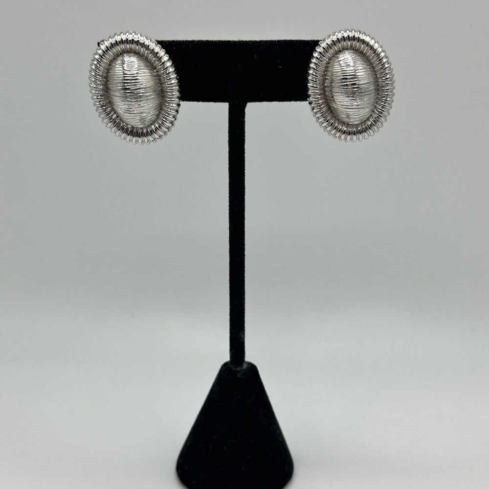 Silver Tone Monet Stud Pierced Earrings
